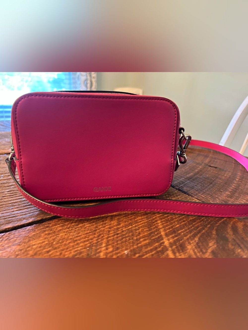 Hot Pink Leather Ganni Crossbody Bag